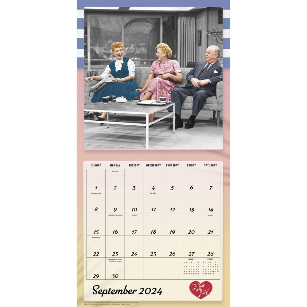 I Love Lucy 2024 Wall Calendar interior image 2