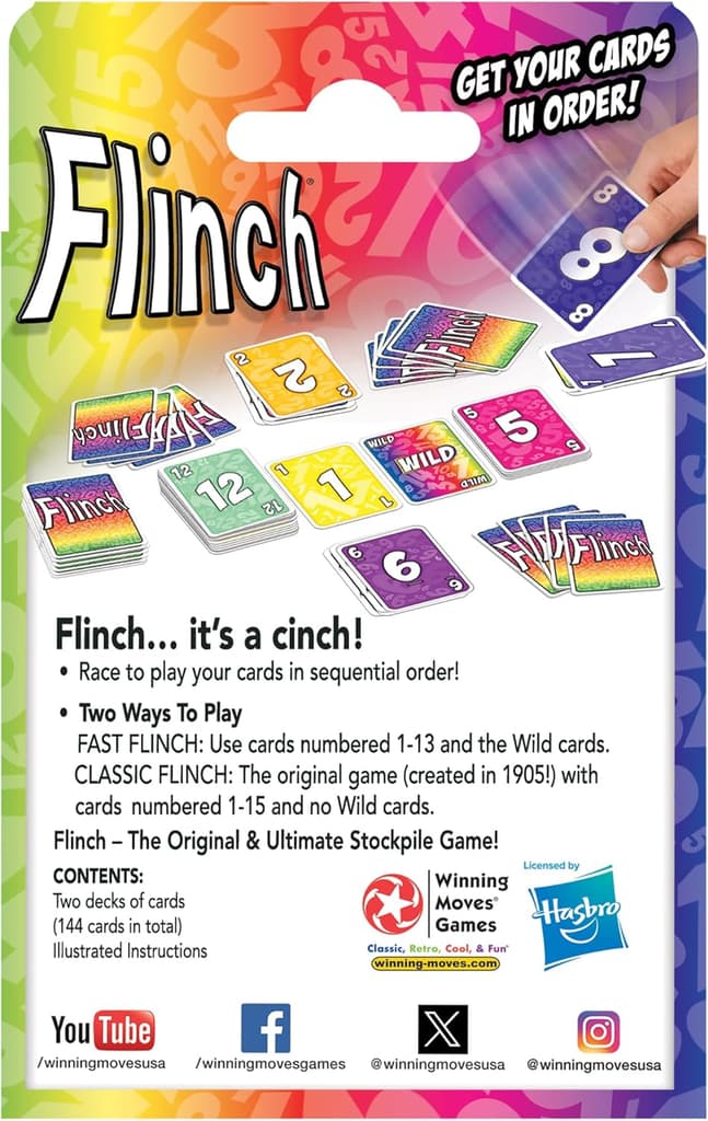 Flinch Card Game Back of Box