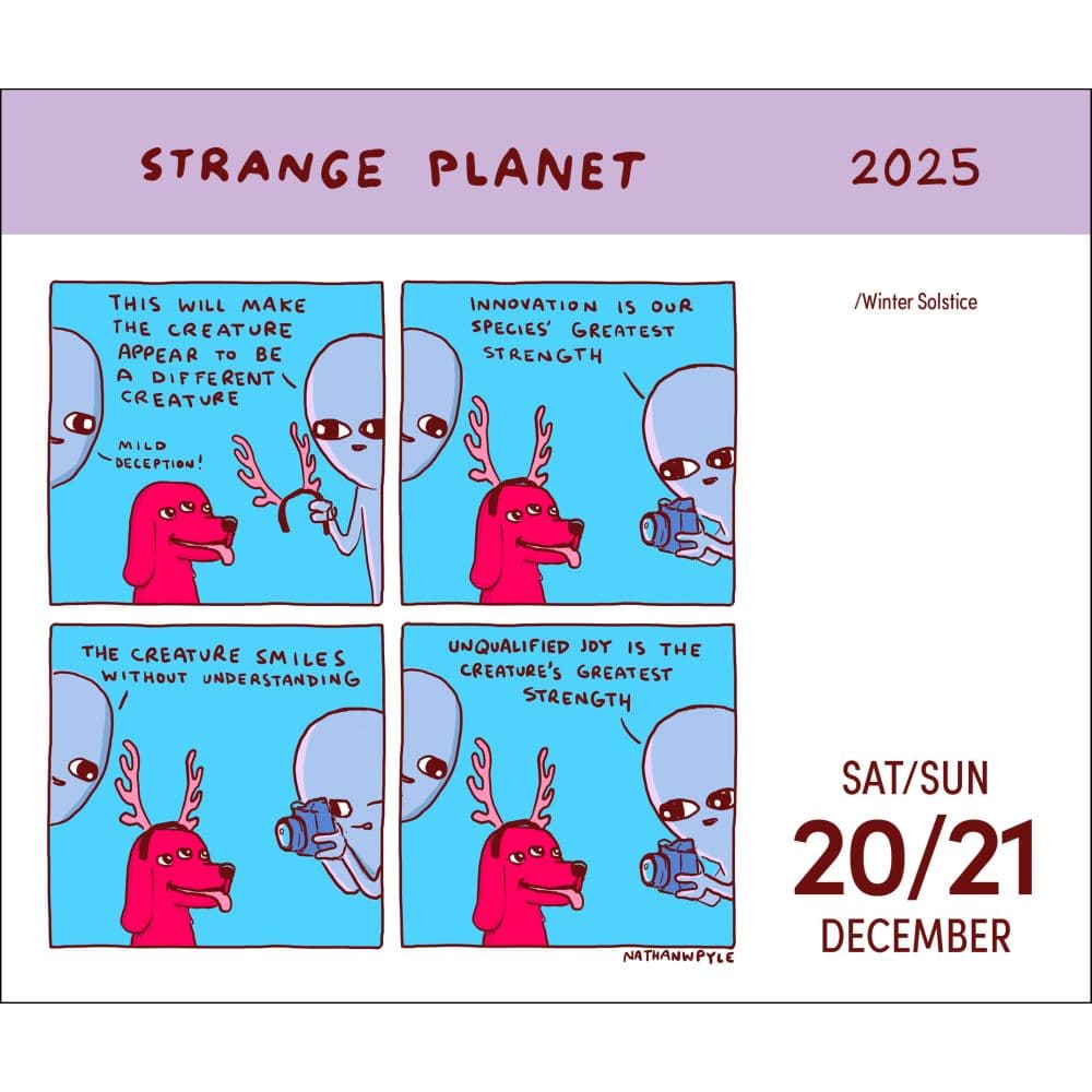 Strange 2025 Desk Calendar