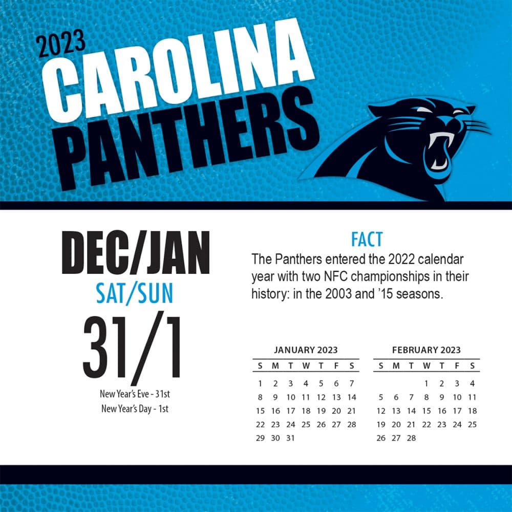 carolina panthers desk calendar