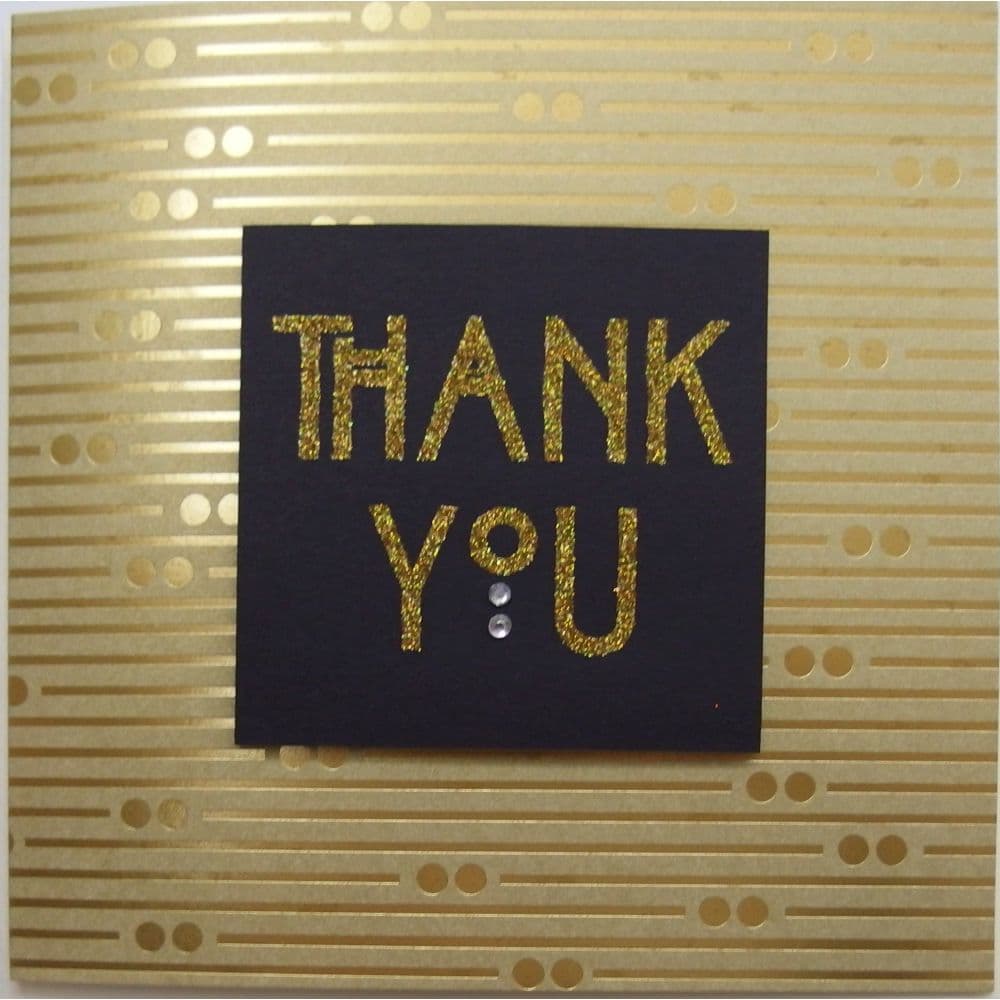 image Art Deco Text on Gold Thank You Card Main Image
