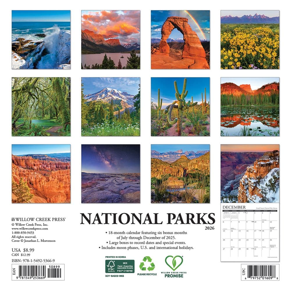 National Parks 2026 Mini Wall Calendar First Alternate Image