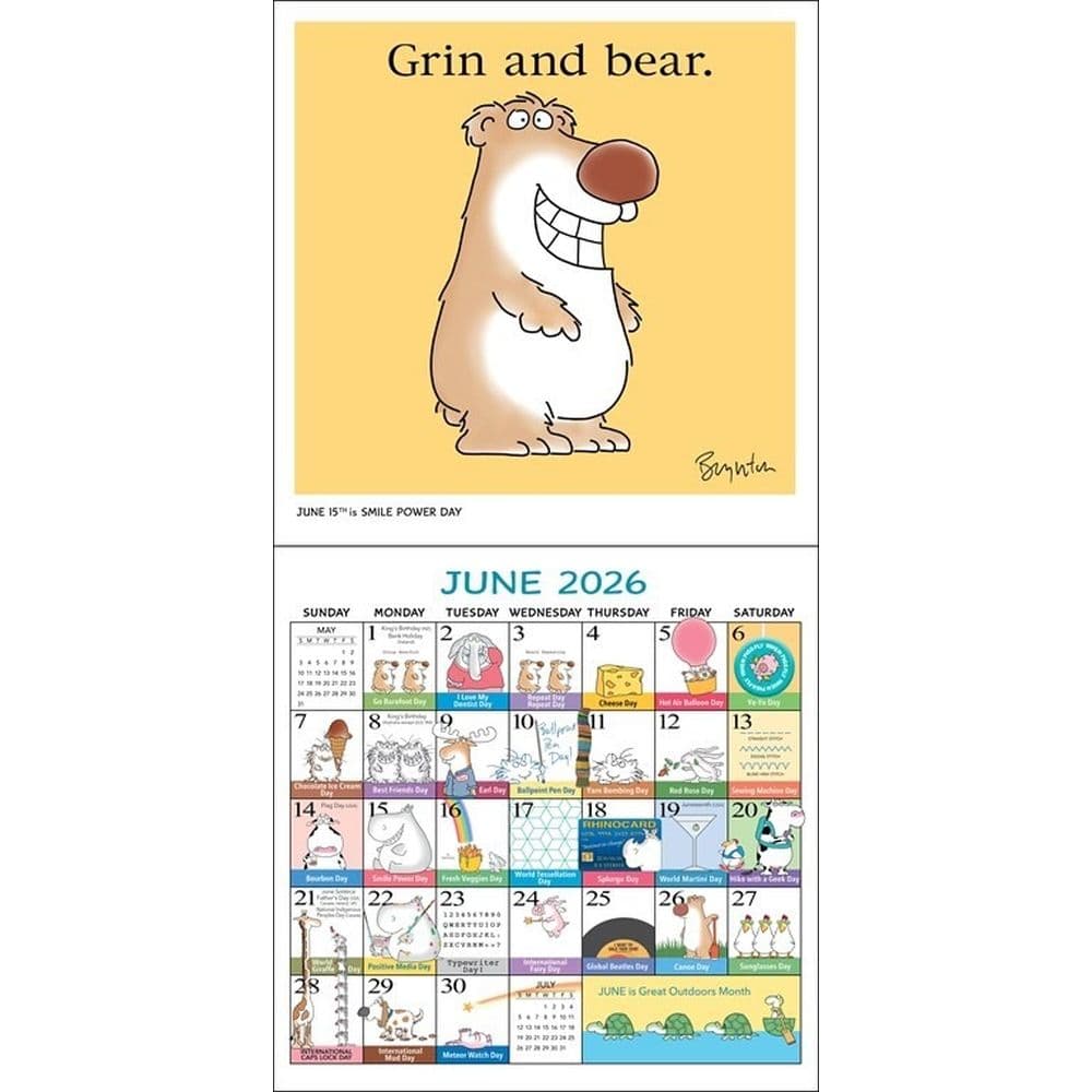 Every Days a Fabulous Holiday 2026 Wall Calendar by Sandra Boynton Fourth Alternate Image