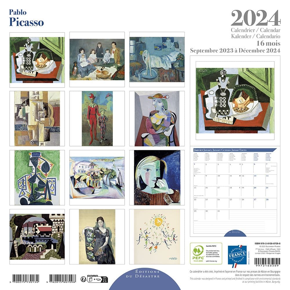 Pablo Picasso 2024 Wall Calendar