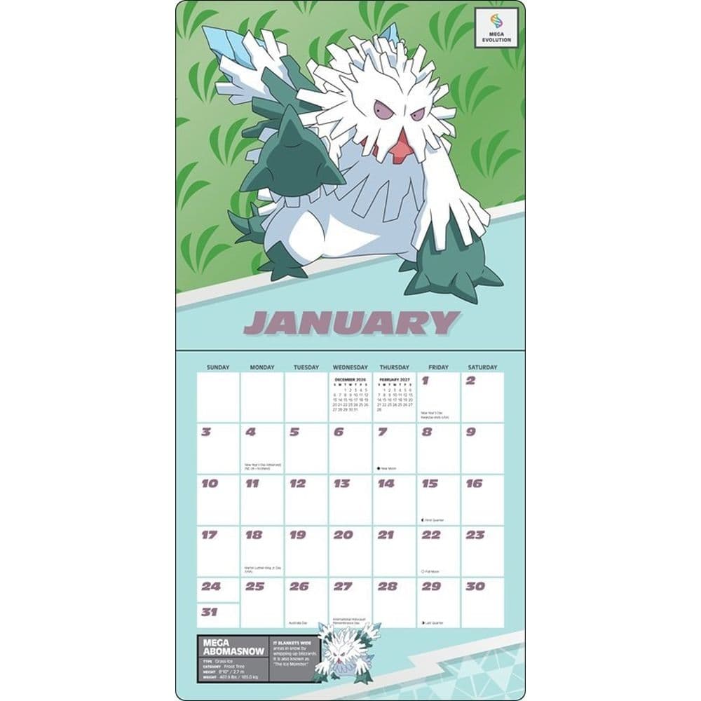 Pokemon 2027 Wall Calendar Second Alternate Image
