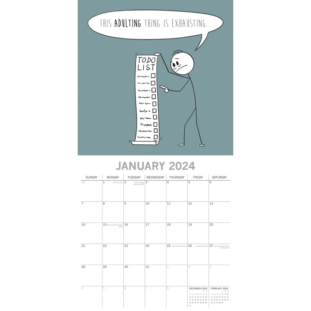 Scary Reality of Adulting 2024 Wall Calendar Second Alternate Image width=&quot;1000&quot; height=&quot;1000&quot;
