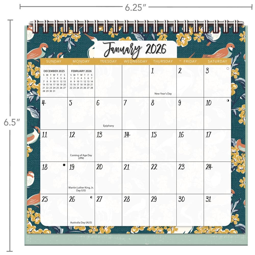 Flora and Fauna 2026 Easel Desk Calendar by Heather Dutton Third Alternate Image