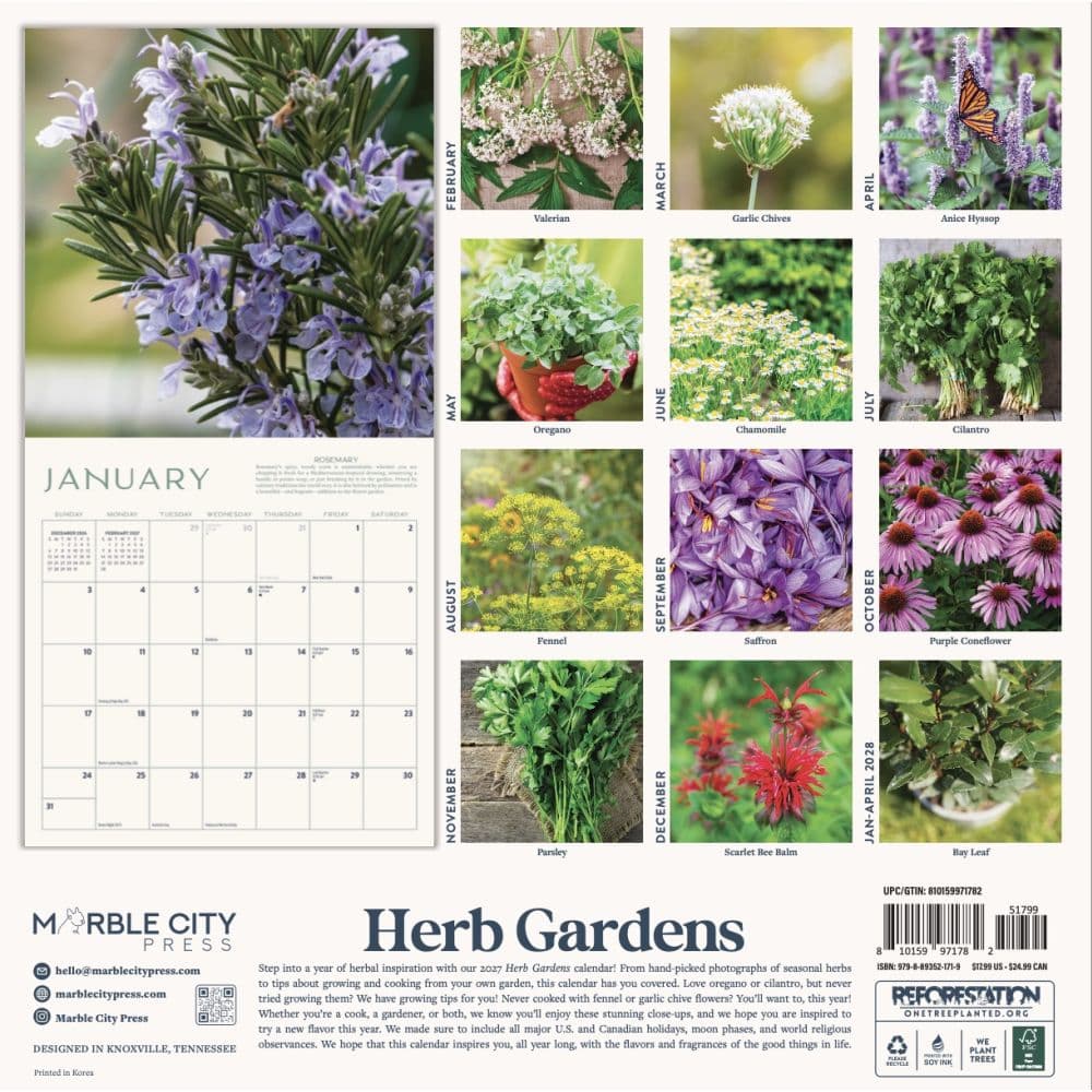 Herb Garden 2027 Wall Calendar First Alternate Image