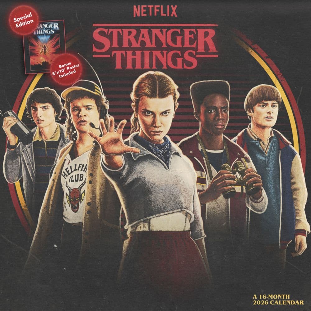 Stranger Things Exclusive with Print 2026 Wall Calendar - Calendars.com