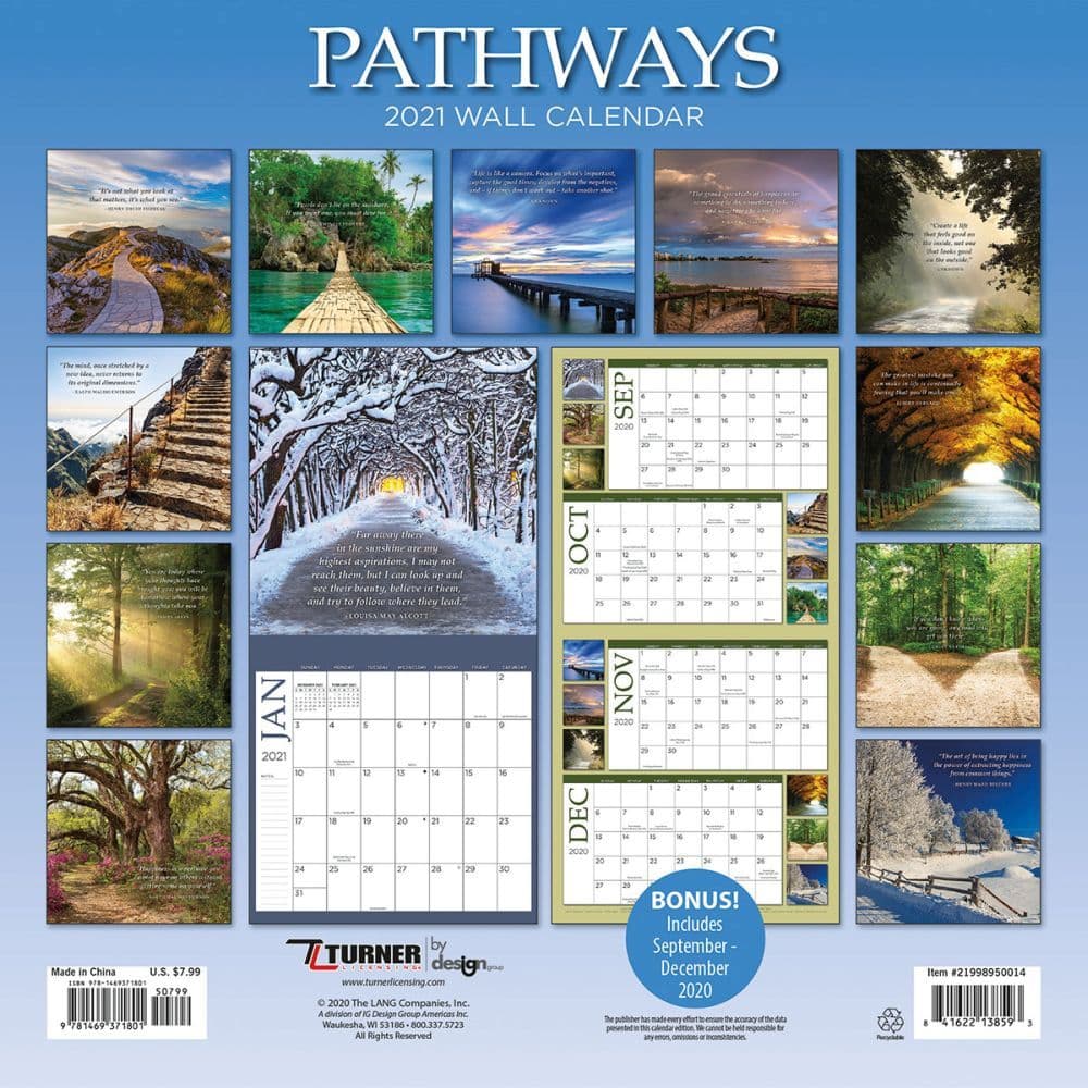 Pathways Photo Mini Wall Calendar - Calendars.com
