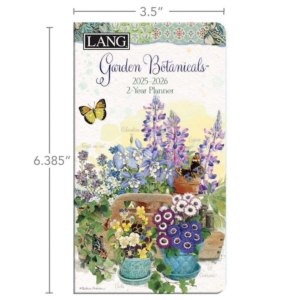 Garden Botanicals 2025 2 Year Pocket Planner by Barbara Anderson