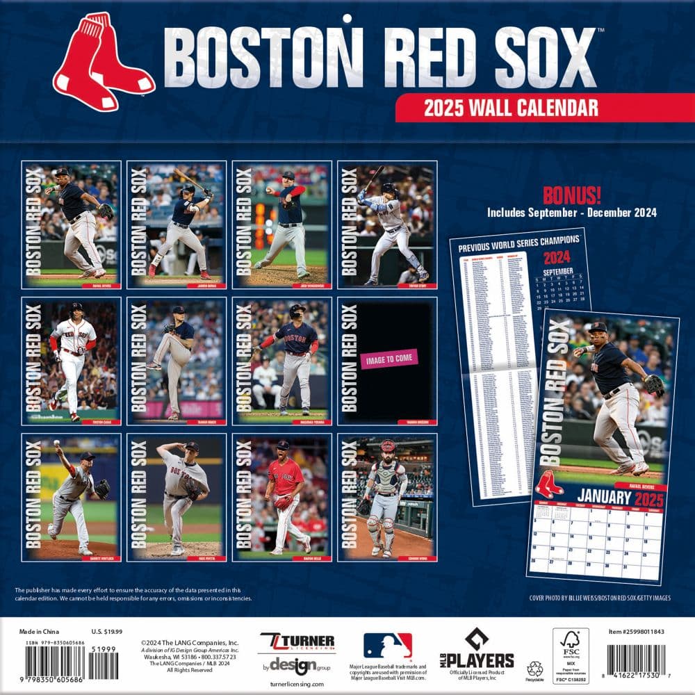 MLB Boston Red Sox 2025 Wall Calendar First Alternate Image