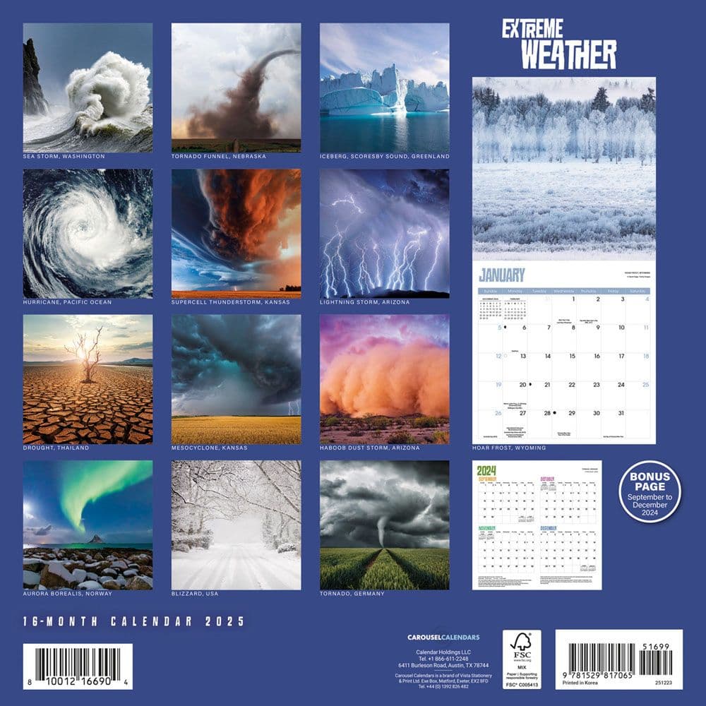 Extreme Weather 2025 Wall Calendar