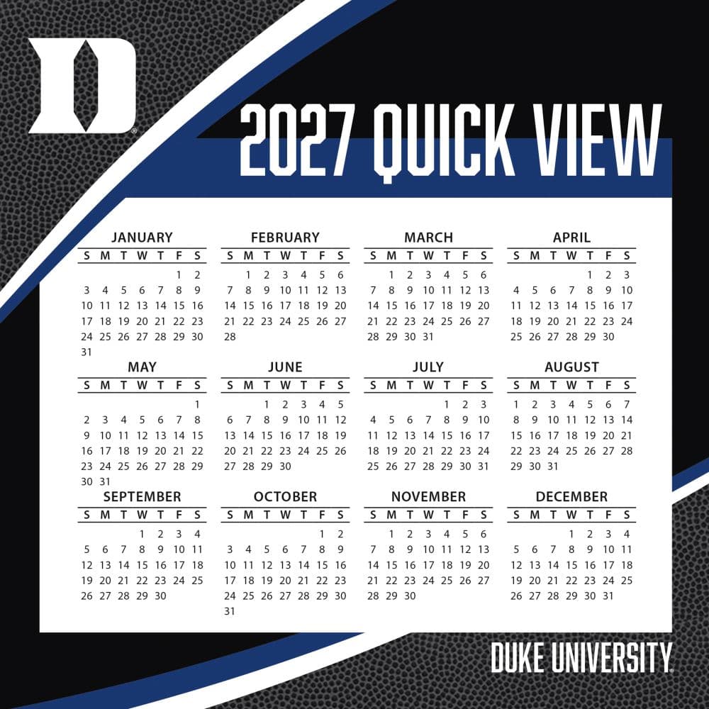 Duke Blue Devils 2027 Desk Calendar Fourth Alternate Image
