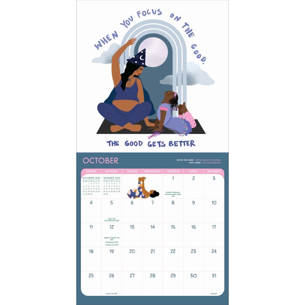 Yoga Is My Happy Place 2026 Wall Calendar Fourth Alternate Image