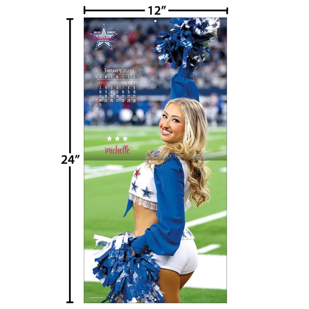 NFL Dallas Cowboys Cheerleaders 16 Month 2027 Wall Calendar Fourth Alternate Image