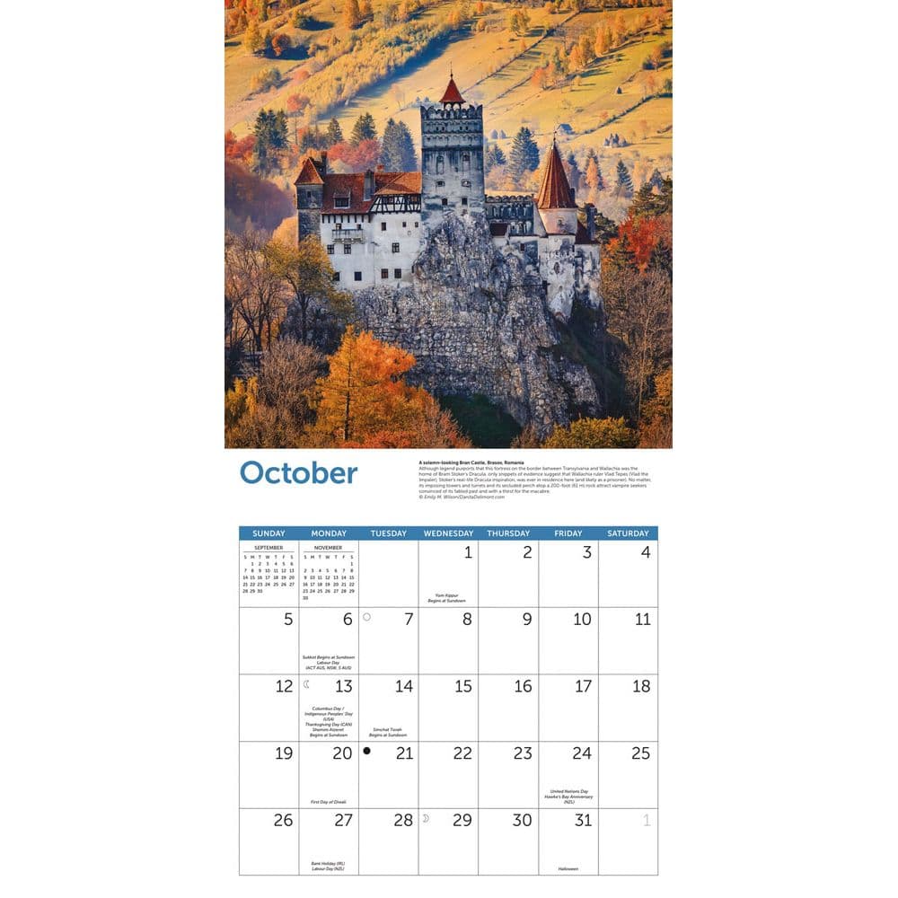 Castles 2025 Wall Calendar