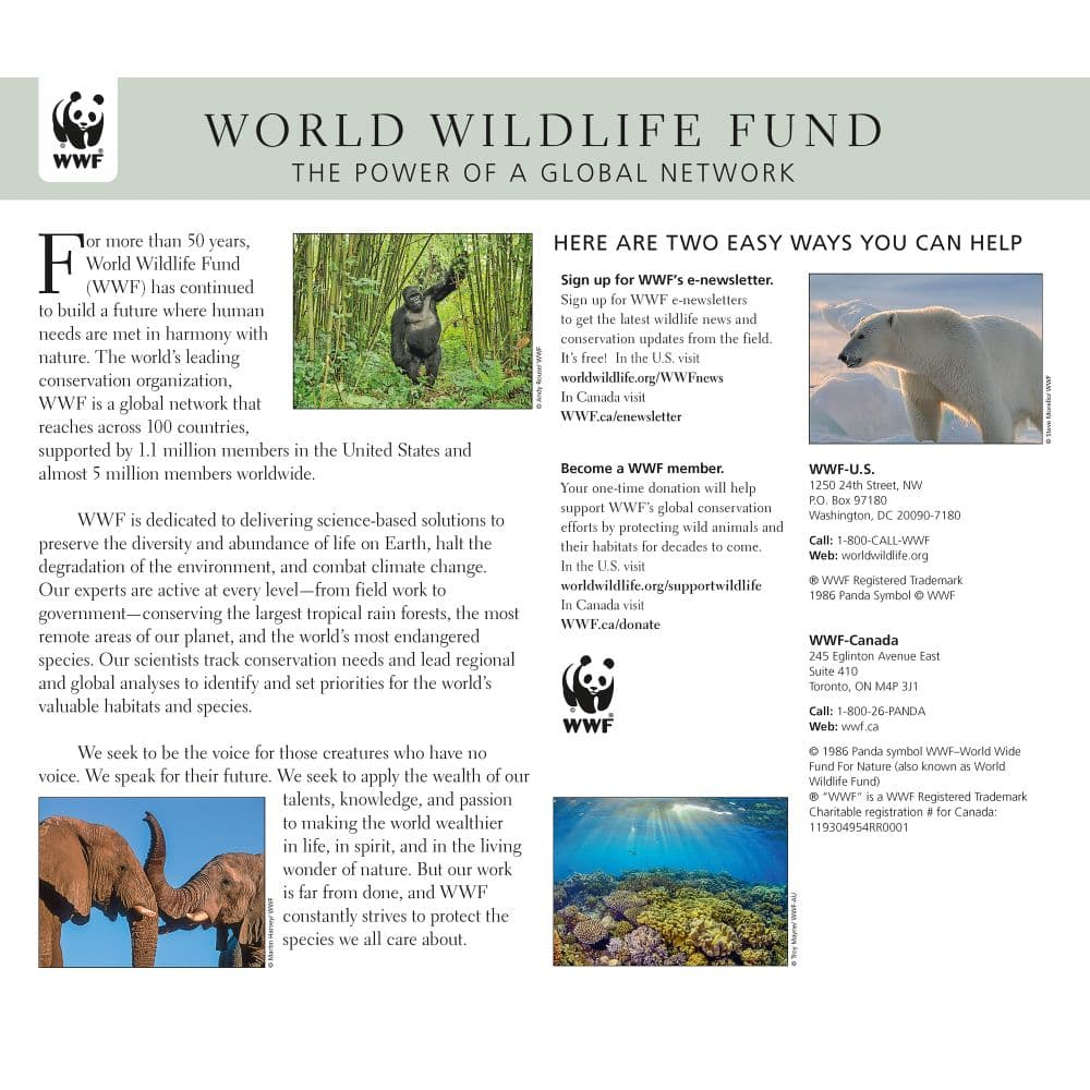 National Parks WWF 2023 Wall Calendar - Calendars.com