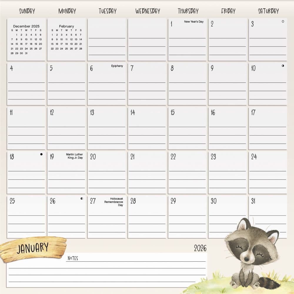 Animals Family 2026 Magnetic Desk Calendar Second Alternate Image