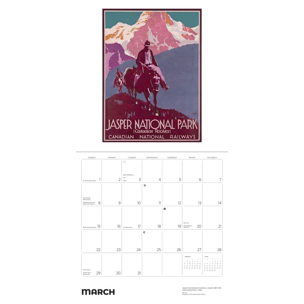 Canadian Travel Posters 2026 Wall Calendar Fourth Alternate Image
