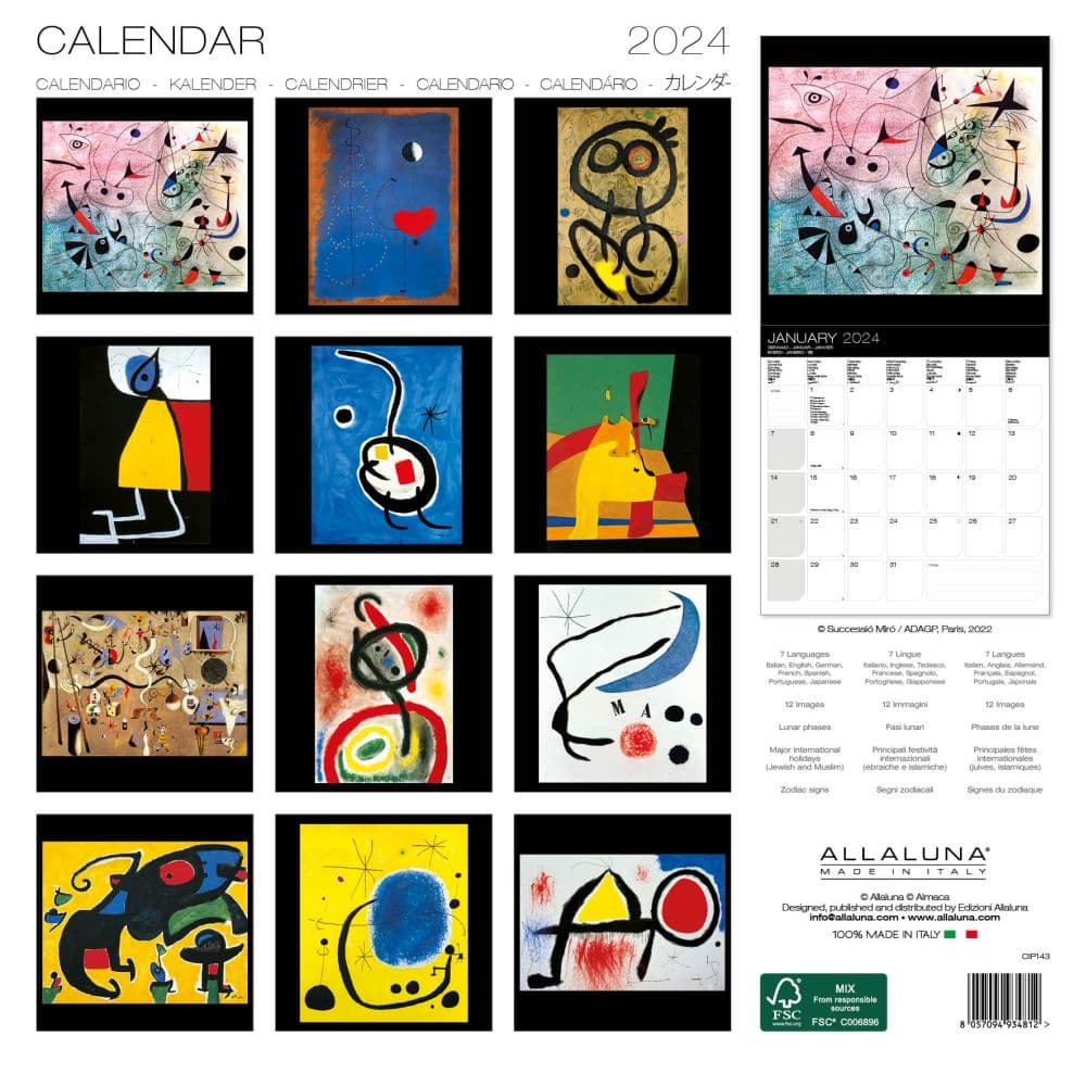 Miro 2024 Wall Calendar