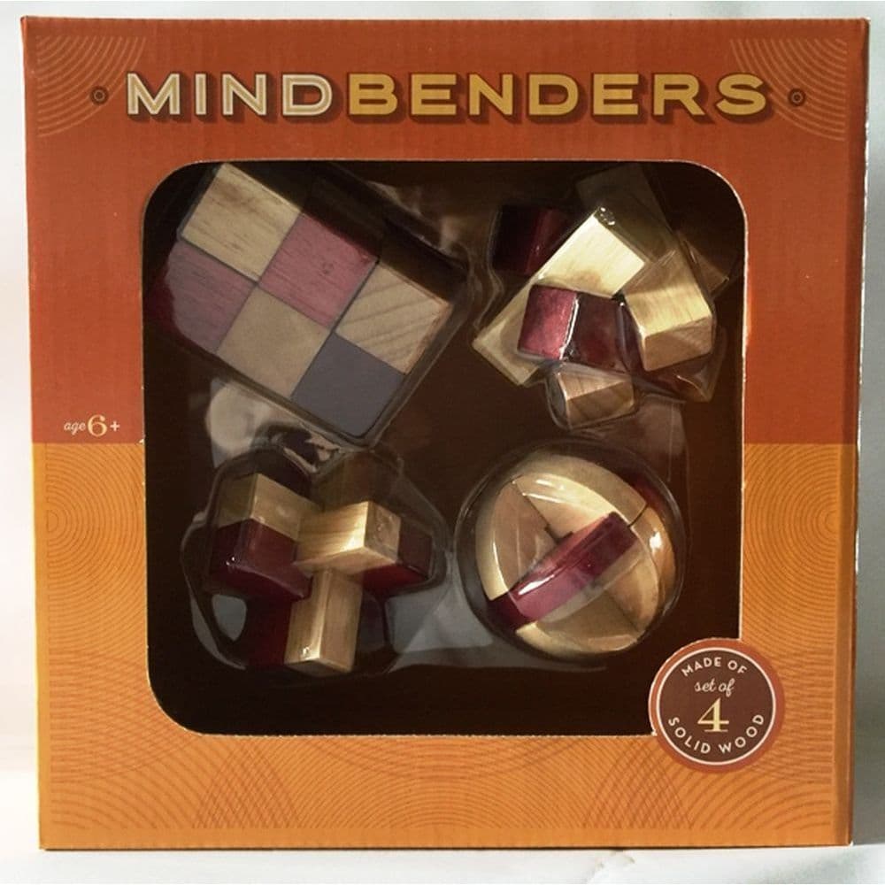 Mind Benders 4 Piece Wooden Puzzle Set Main Image