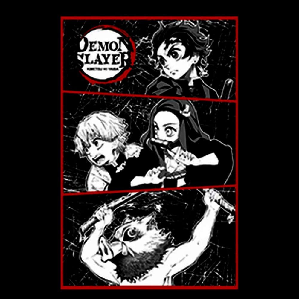 Demonslayer Group Panel Unisex Black T-Shirt art only