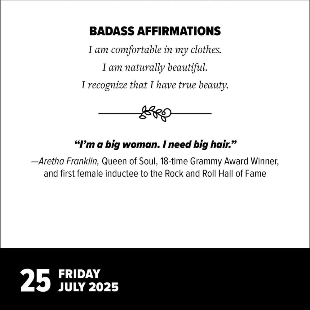 Badass Affirmations 2025 Desk Calendar