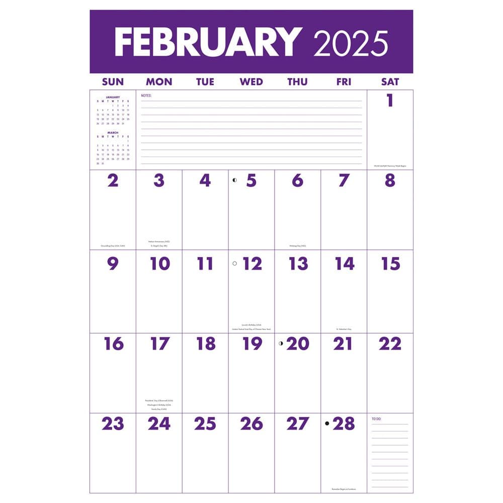Monster Grid 2025 Wall Calendar