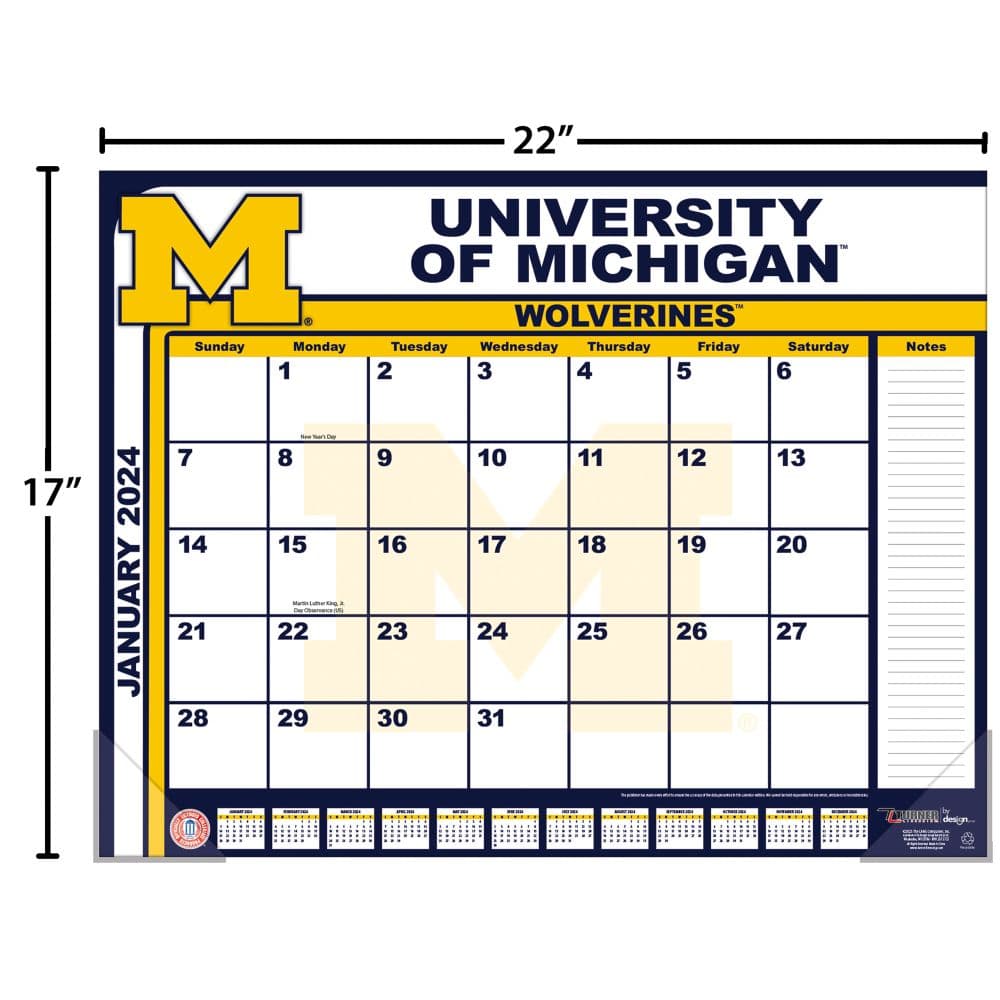 Michigan Wolverines 2024 Desk Pad