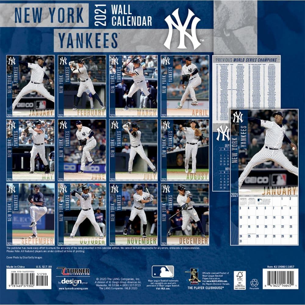 New York Yankees Wall Calendar