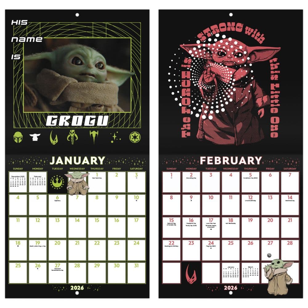 Mandalorian Star Wars 2026 Mini Wall Calendar Fifth Alternate Image