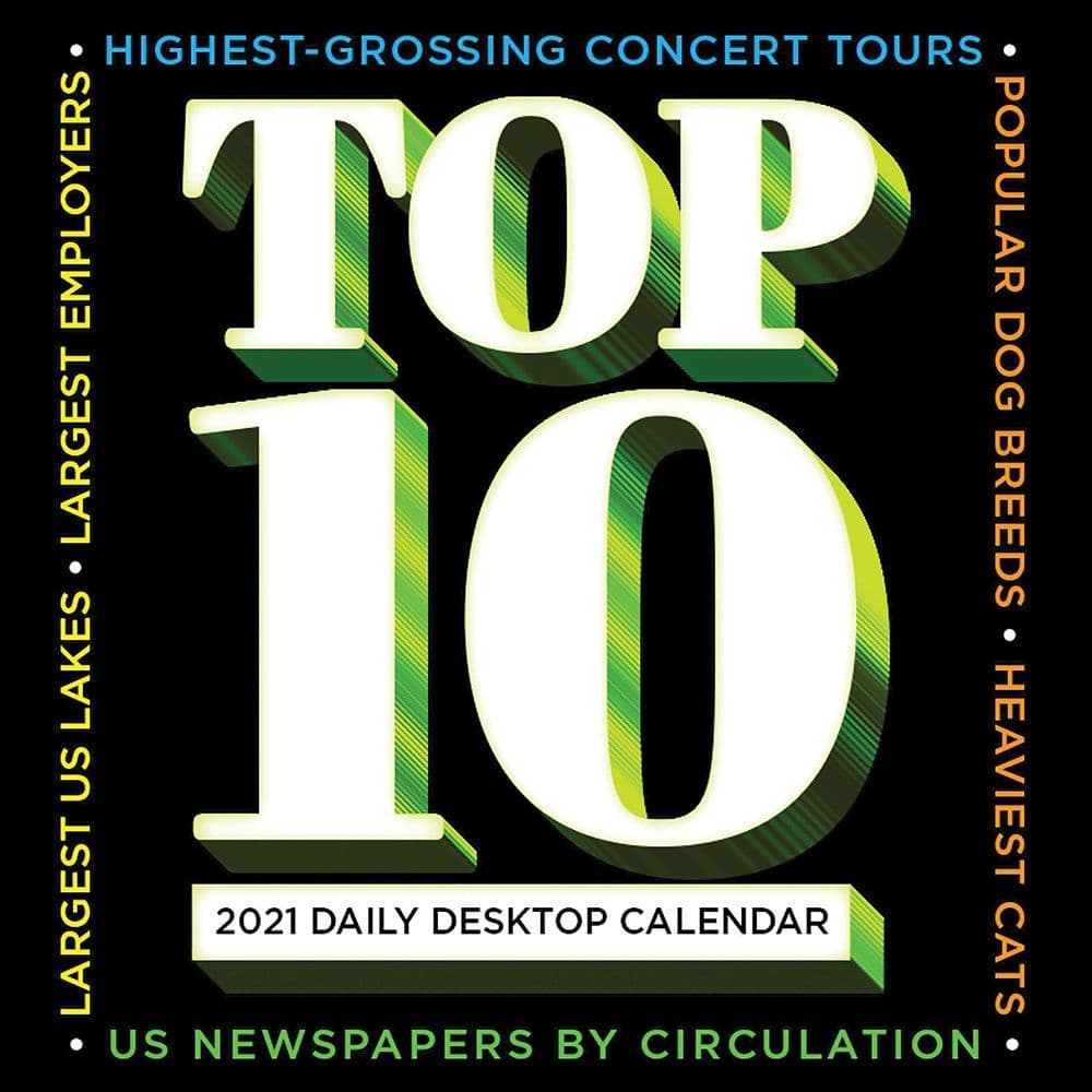 2021 Top 10 Daily Desk Calendar