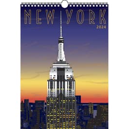 New York Landmarks Poster 2024 Wall Calendar