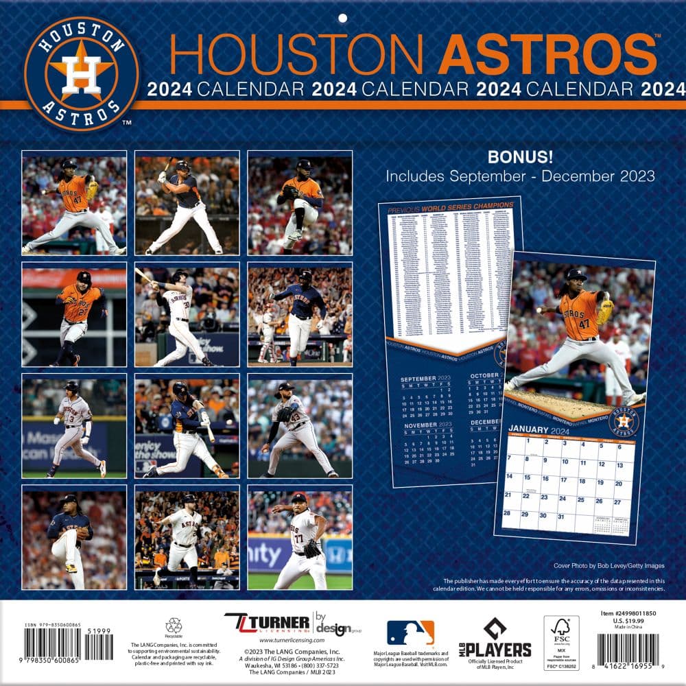 Houston Astros 2024 Wall Calendar - Calendars.com