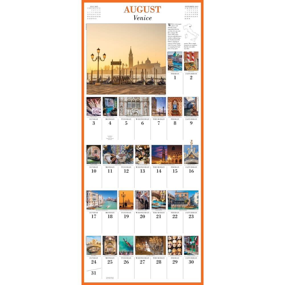 Italy 365 Days 2025 Wall Calendar Alt3