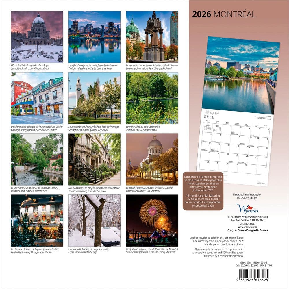 Montreal 2026 Wall Calendar First Alternate Image