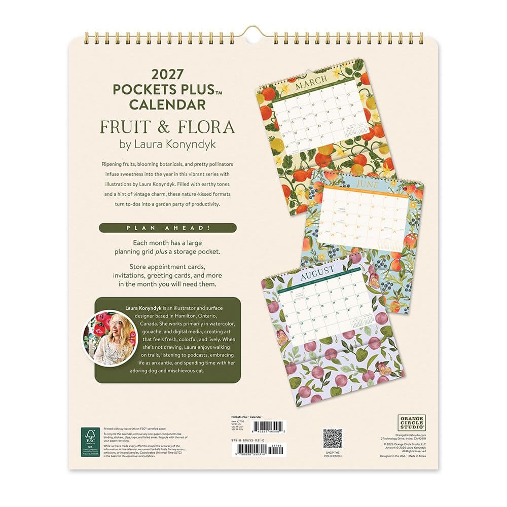 Fruit and Flora Pockets Plus 2027 Wall Calendar First Alternate Image