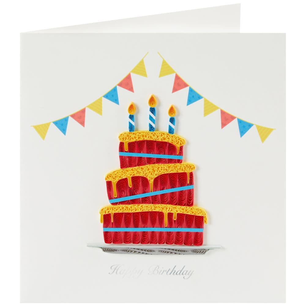 Red Cake Quilling Birthday Card Fifth Alternate Image width=&quot;1000&quot; height=&quot;1000&quot;