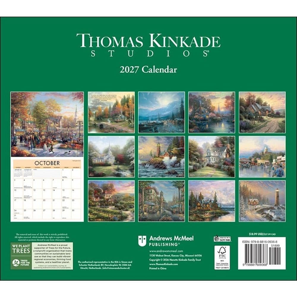 Thomas Kinkade Studios 2027 Wall Calendar First Alternate Image