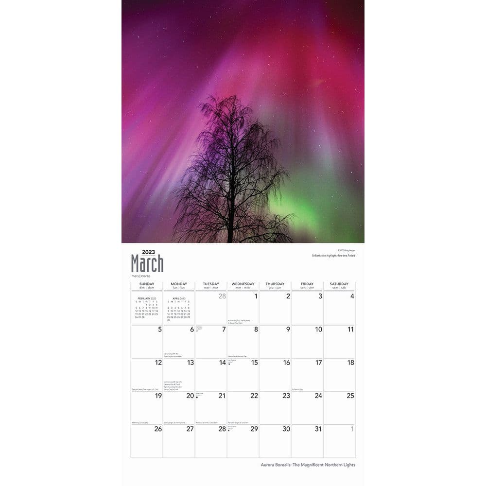 Aurora Borealis The Magnificent Northern Lights 2023 Wall Calendar