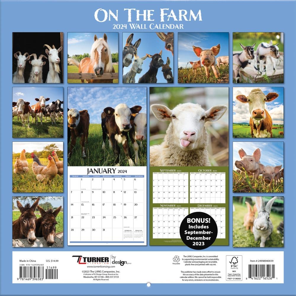 On The Farm 2025 Wall Calendar