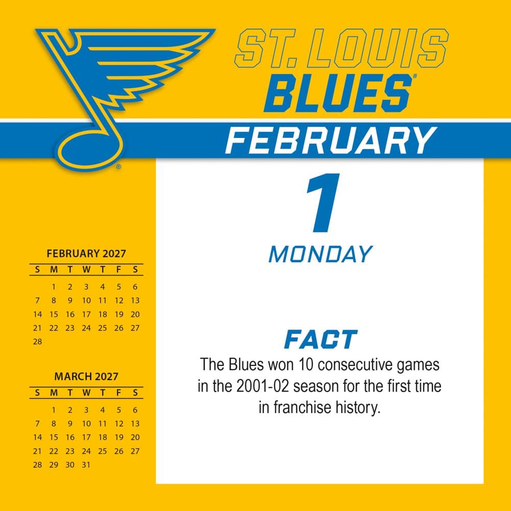 NHL St Louis Blues 2027 Desk Calendar Second Alternate Image