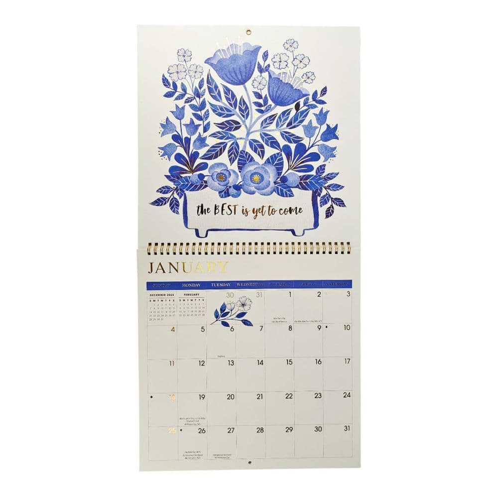 China Blue 2026 Spiral Wall Calendar Second Alternate Image