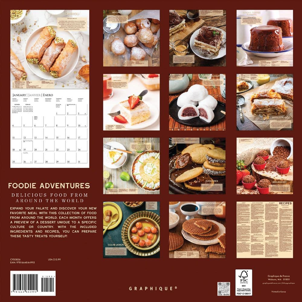 Foodie Adventures 2026 Wall Calendar First Alternate Image