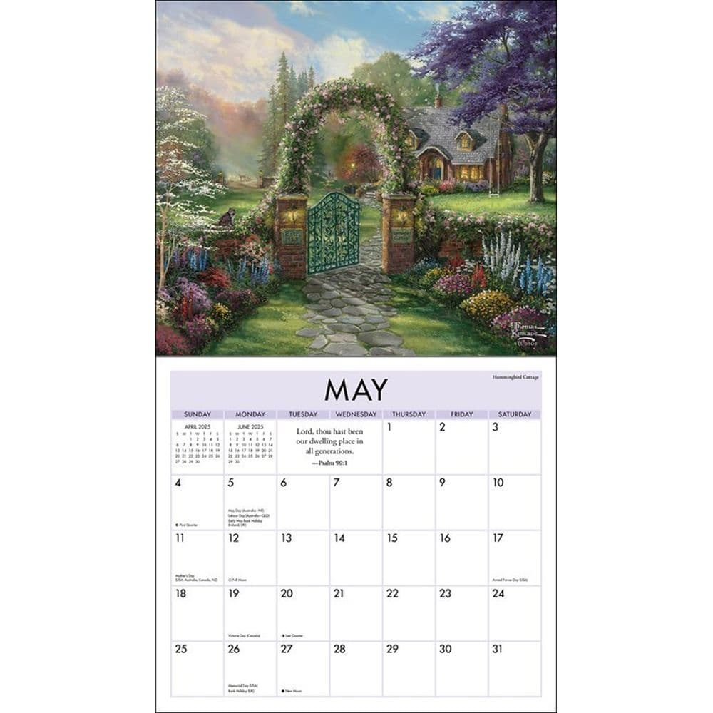 Kinkade Painter of Light Scripture 2025 Wall Calendar