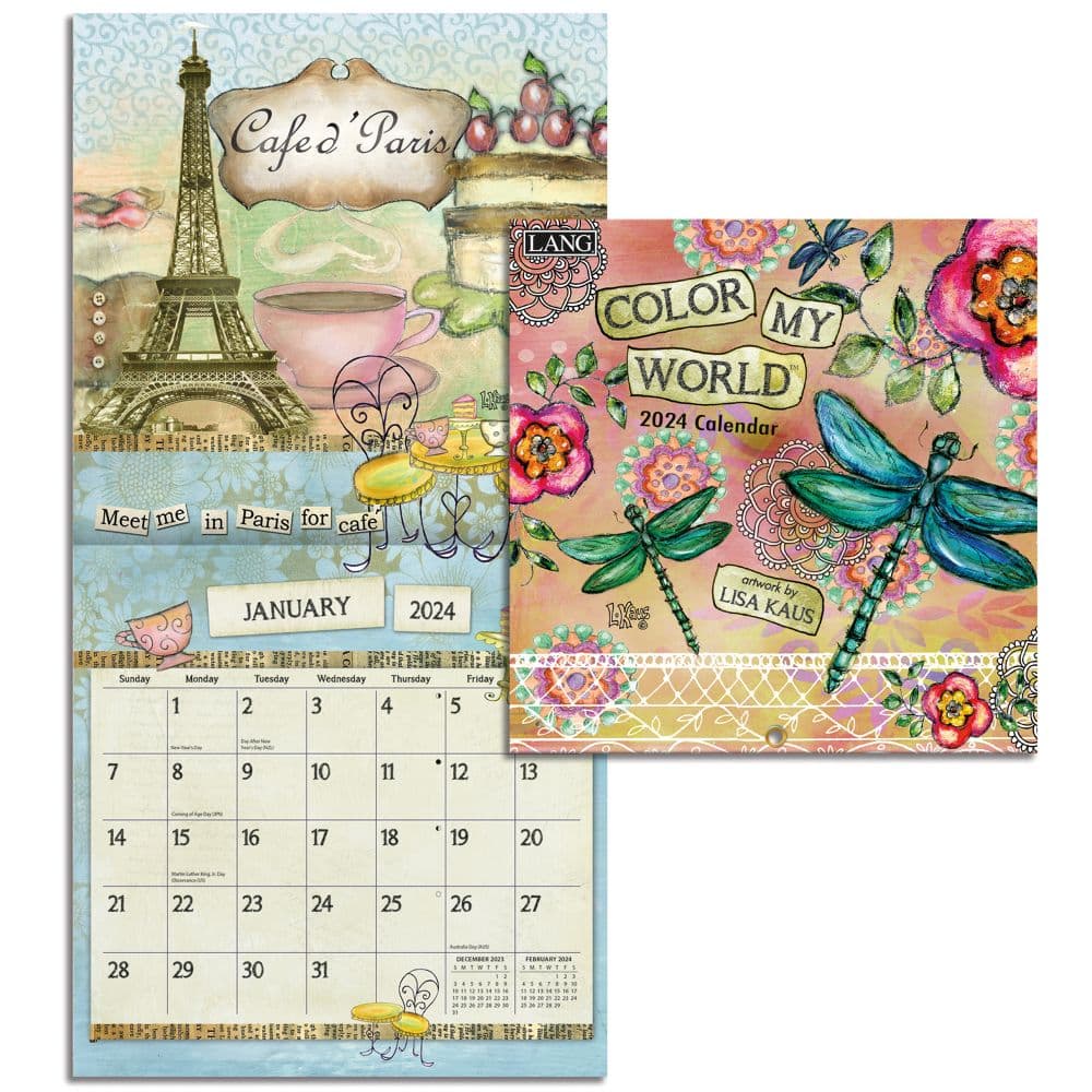 Color My World 2024 Mini Wall Calendar Alternate Image 3