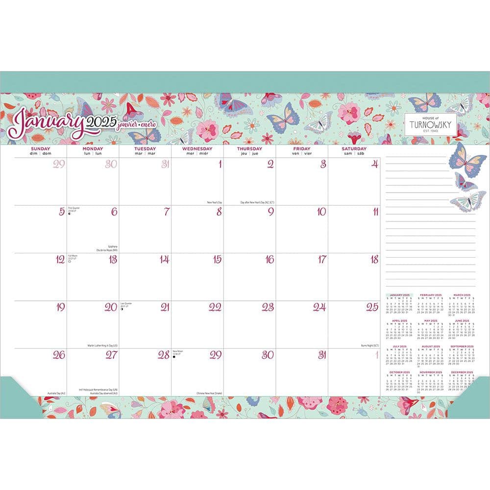 House of Turnowsky Flower Divas 2025 Desk Pad