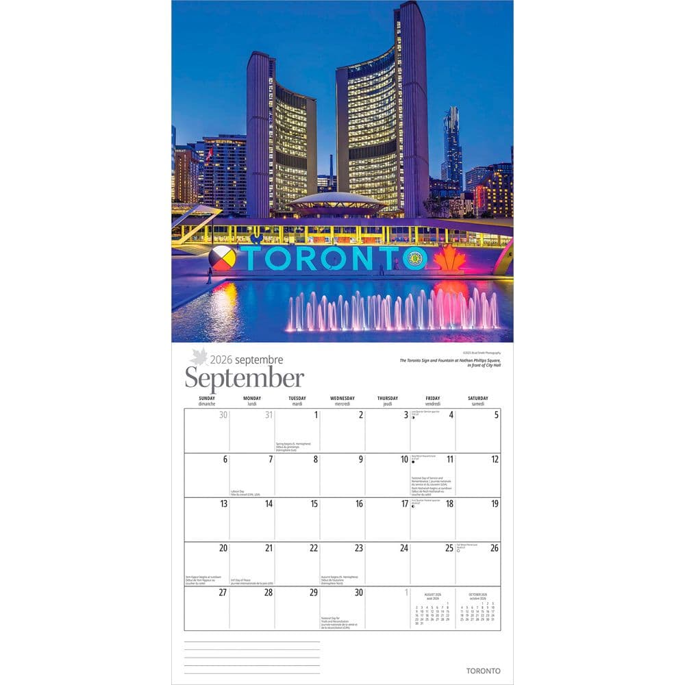 Toronto 2026 Wall Calendar Third Alternate Image