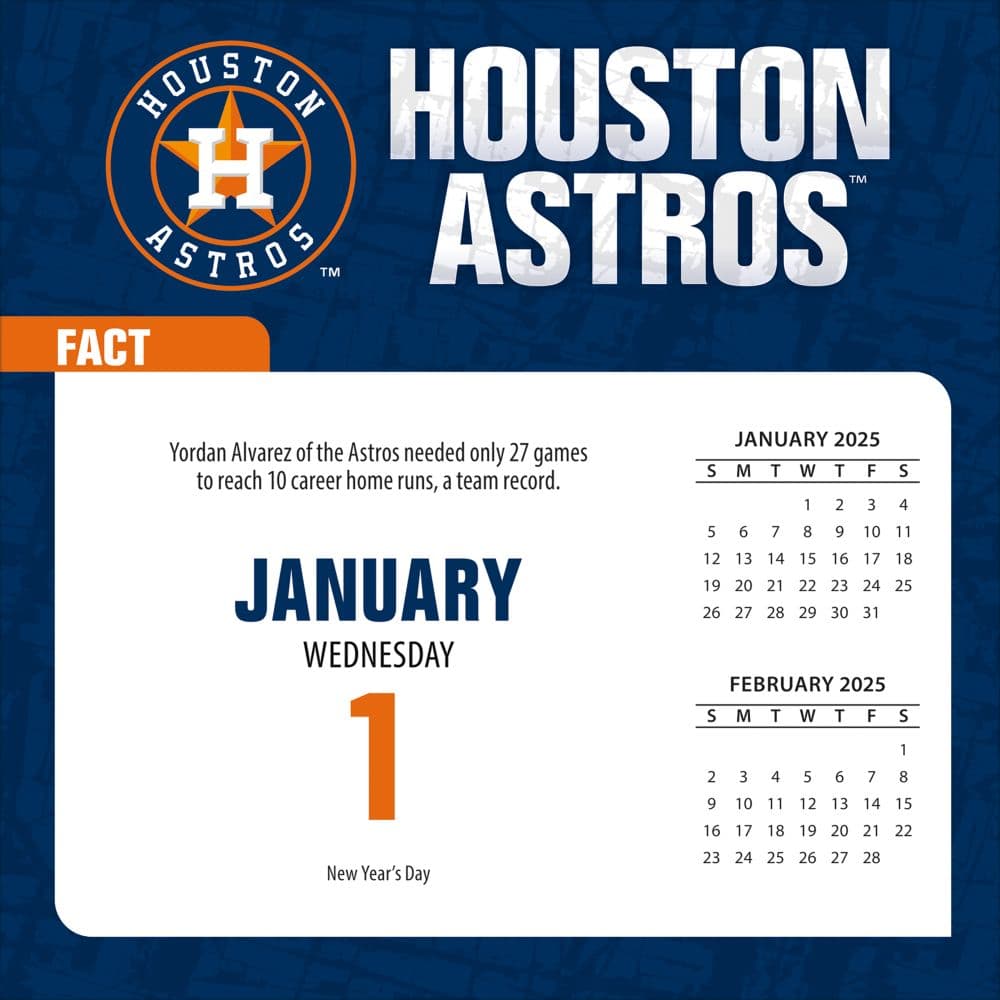 MLB Houston Astros 2025 Desk Calendar First Alternate Image